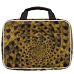 Spiral Symmetry Geometric Pattern Black Backgrond Travel Toiletry Bag With Hanging Hook