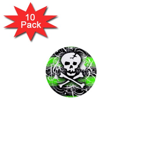 Deathrock Skull 1  Mini Magnet (10 pack)  from mytees Front