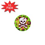 Deathrock Skull & Crossbones 1  Mini Button (10 pack) 