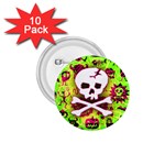 Deathrock Skull & Crossbones 1.75  Button (10 pack) 