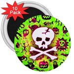 Deathrock Skull & Crossbones 3  Magnet (10 pack)