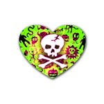 Deathrock Skull & Crossbones Heart Coaster (4 pack)