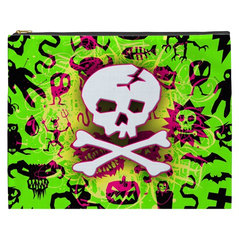 Deathrock Skull & Crossbones Cosmetic Bag (XXXL) from mytees Front