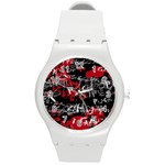 Emo Graffiti Round Plastic Sport Watch Medium
