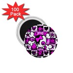 Emo Scene Girl Skull 1.75  Magnet (100 pack) 