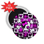 Emo Scene Girl Skull 2.25  Magnet (10 pack)