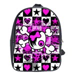 Emo Scene Girl Skull School Bag (XL)