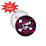 Girly Skull & Crossbones 1.75  Button (100 pack) 