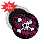 Girly Skull & Crossbones 2.25  Magnet (10 pack)