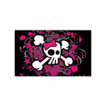 Girly Skull & Crossbones Sticker (Rectangular)