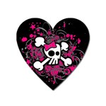 Girly Skull & Crossbones Magnet (Heart)