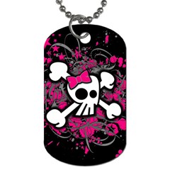 Girly Skull & Crossbones Dog Tag (Two Sides) from mytees Front