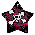 Girly Skull & Crossbones Star Ornament (Two Sides)