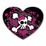Girly Skull & Crossbones Mousepad (Heart)