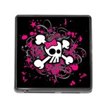Girly Skull & Crossbones Memory Card Reader with Storage (Square)