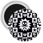 Gothic Punk Skull 3  Magnet