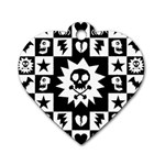 Gothic Punk Skull Dog Tag Heart (Two Sides)