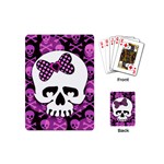 Pink Polka Dot Bow Skull Playing Cards (Mini)