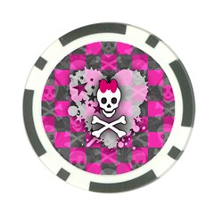 Princess Skull Heart Poker Chip Card Guard (10 pack) from mytees Front