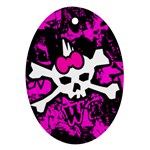 Punk Skull Princess Oval Ornament (Two Sides)