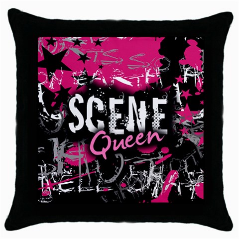 Scene Queen Throw Pillow Case (Black) from mytees Front
