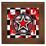Star Checkerboard Splatter Framed Tile