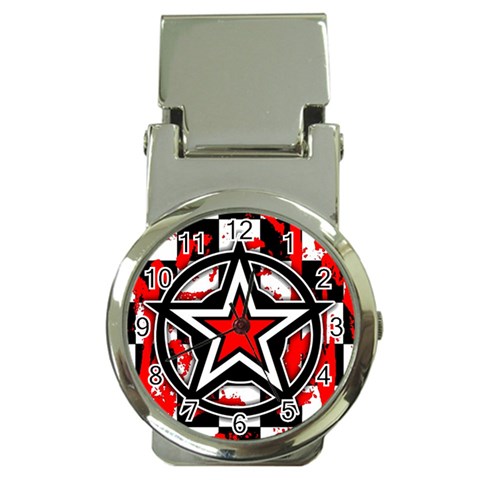 Star Checkerboard Splatter Money Clip Watch from mytees Front