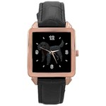 Use Your Dog Photo Poodle Rose Gold Leather Watch 