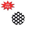 Black And White Polkadot 1  Mini Button Magnet (100 pack)