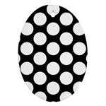 Black And White Polkadot Oval Ornament (Two Sides)