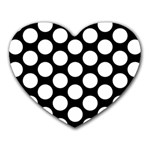 Black And White Polkadot Mouse Pad (Heart)
