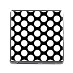 Black And White Polkadot Memory Card Reader with Storage (Square)