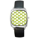 Spring Green Polkadot Square Leather Watch