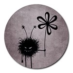 Evil Flower Bug Vintage 8  Mouse Pad (Round)
