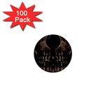 Skull Poster Background 1  Mini Button (100 pack)