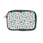 Blue Colorful Cats Silhouettes Pattern Coin Purse