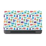 Blue Colorful Cats Silhouettes Pattern Memory Card Reader with CF