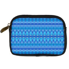 Stunning Luminous Blue Micropattern Magic Digital Camera Leather Case from mytees Front
