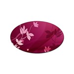 Pink Flower Art Sticker Oval (10 pack)