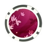 Pink Flower Art Poker Chip Card Guard