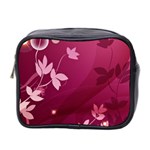 Pink Flower Art Mini Toiletries Bag (Two Sides)