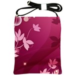 Pink Flower Art Shoulder Sling Bag