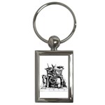 Odin on his Throne with ravens wolf on black stone texture Key Chains (Rectangle) 