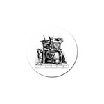 Odin on his Throne with ravens wolf on black stone texture Golf Ball Marker (4 pack)