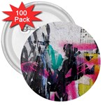 Graffiti Grunge 3  Button (100 pack)