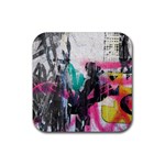 Graffiti Grunge Rubber Square Coaster (4 pack)