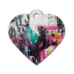 Graffiti Grunge Dog Tag Heart (One Side)