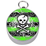 Deathrock Skull Silver Compass