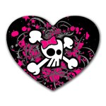 Girly Skull & Crossbones Heart Mousepad