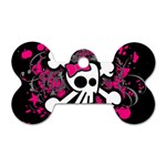 Girly Skull & Crossbones Dog Tag Bone (Two Sides)